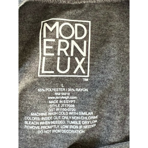 Modern Lux Polyester T-Shirt Large Gray Womens DOG MOM Short Sleeve New - Picture 3 of 4
